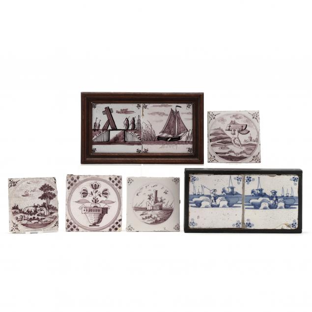 GROUPING OF ANTIQUE DUTCH DELFT TILES