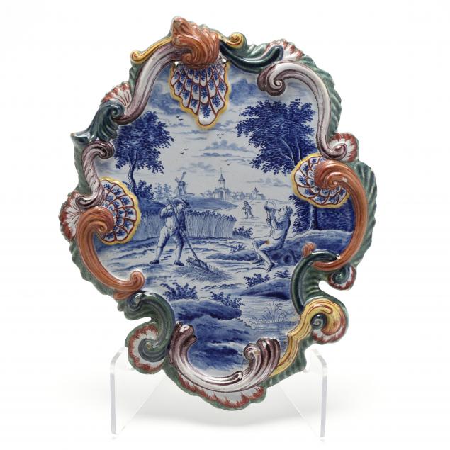 DUTCH DELFT POLYCHROME PLAQUE Late 18th-early