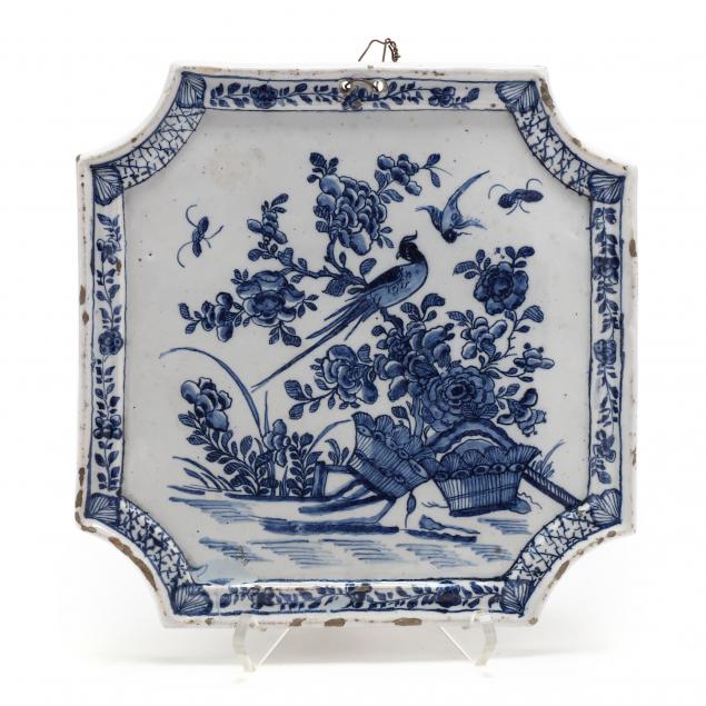 DELFT FLORAL TILE PLAQUE 18th century  34ac58