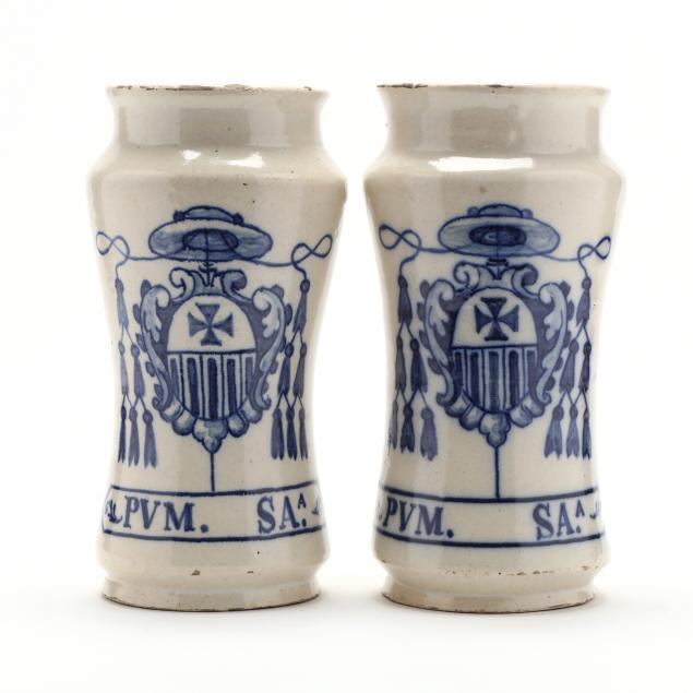 PAIR OF SPANISH PHARMACY JARS WITH 34ac6c