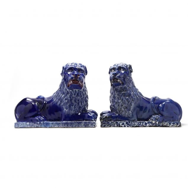 LARGE AND IMPORTANT PAIR OF FAIENCE