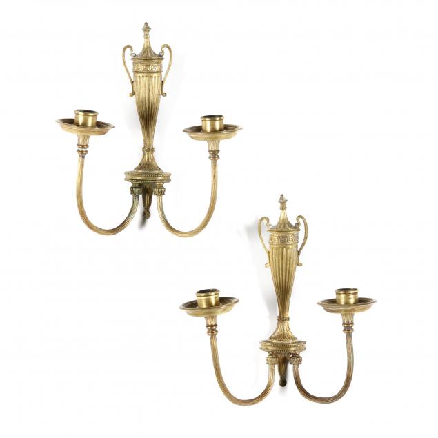 PAIR OF CONTINENTAL BRASS WALL