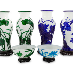 A Group of Six Chinese Peking Glass