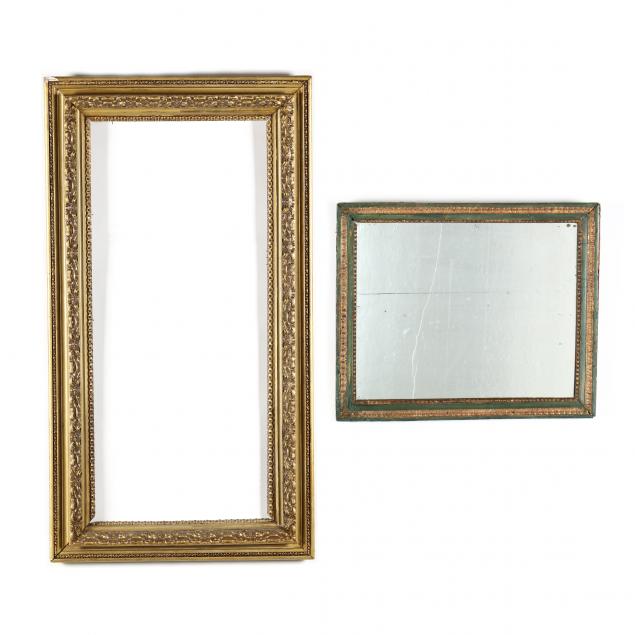 TWO CONTINENTAL ORNATE GILT FRAMES,
