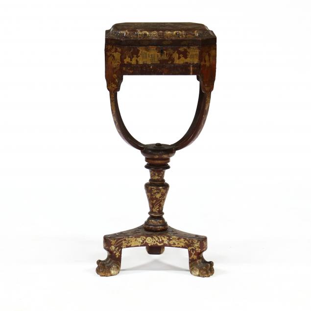 ENGLISH CHINOISERIE SEWING STAND