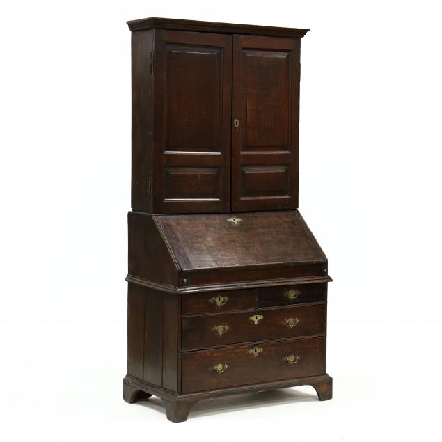 GEORGE III ENGLISH OAK SECRETAIRE