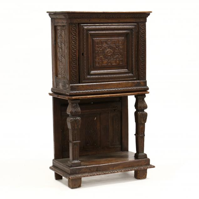 ENGLISH JACOBEAN OAK CARVED DIMINUTIVE