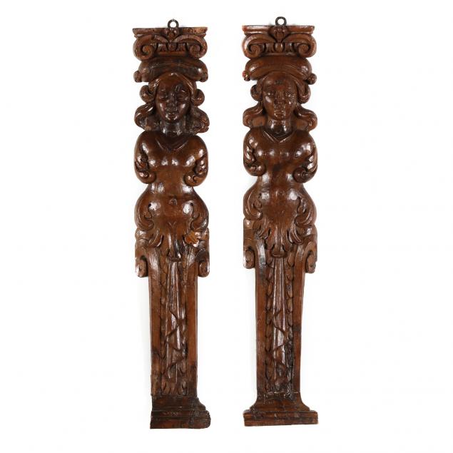 A PAIR OF CARVED WOOD FURNITURE