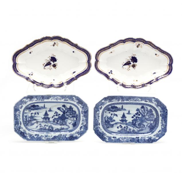FOUR ANTIQUE ENGLISH DISHES, ATTRIBUTED