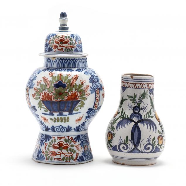 TWO SIGNED DUTCH DELFT POLYCHROME 34ad63