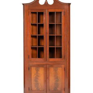 A Federal Style Cherry Corner Cupboard 20th 34add7