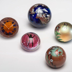 Five Glass Paperweights 20th Century including 34add2