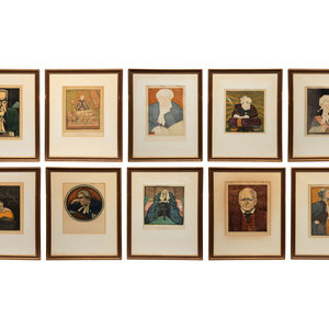 A Set of Ten Lithograph Caricatures 34adfb