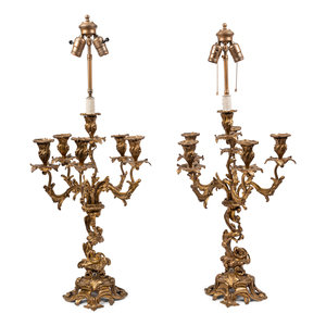 A Pair of Louis XV Style Gilt Bronze