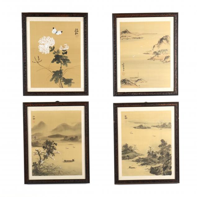 FOUR CHINESE PAINTINGS ON SILK 34ae2c