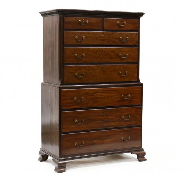 GEORGE III MAHOGANY CHEST ON CHEST 34ae5c