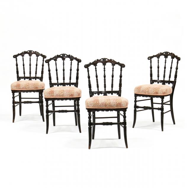 SET OF FOUR REGENCY FAUX GRAIN 34ae70