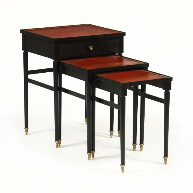 REGENCY STYLE EBONIZED AND LEATHER 34ae73