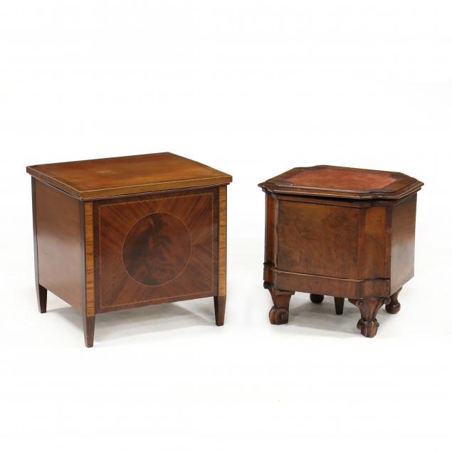 TWO ANTIQUE MAHOGANY CHAMBER CABINETS