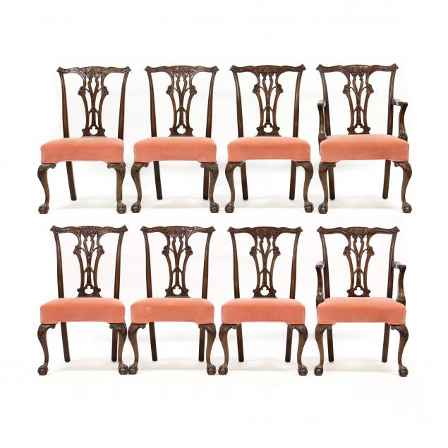 SET OF EIGHT CHIPPENDALE STYLE