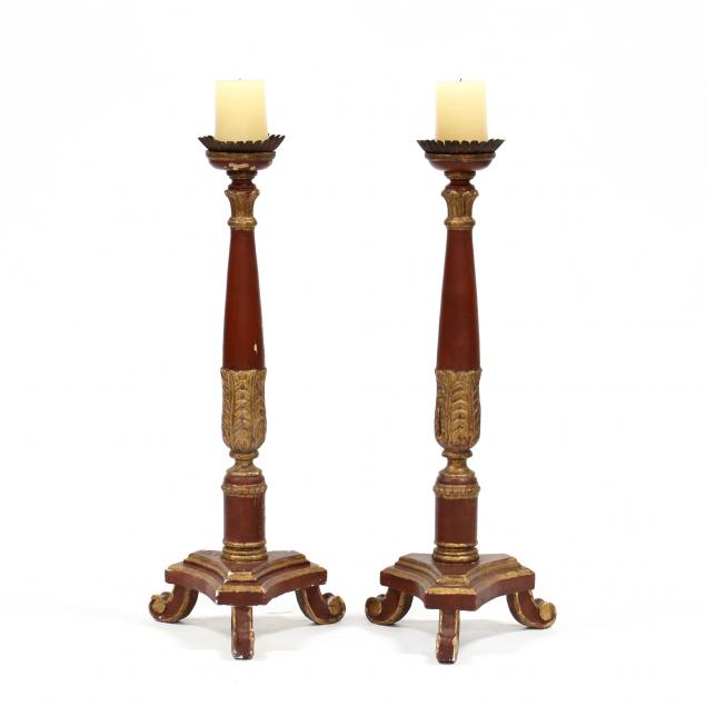 PAIR OF TALL ALTAR CANDLESTICKS 34aed1