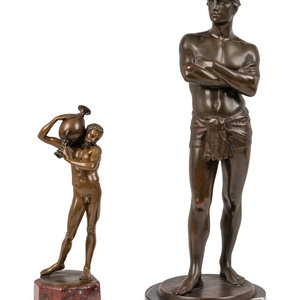 Two Bronze Figures First Half 20th 34aecd