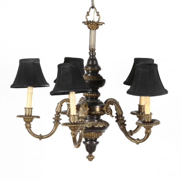 NEOCLASSICAL STYLE BRASS CHANDELIER