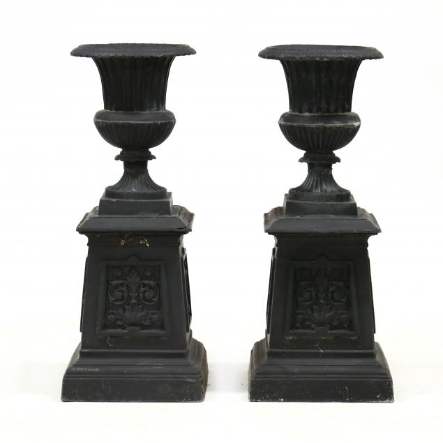 PAIR OF CLASSICAL STYLE CAST ALUMINUM