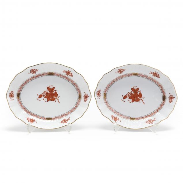 PAIR OF HEREND PORCELAIN SERVERS  34af79