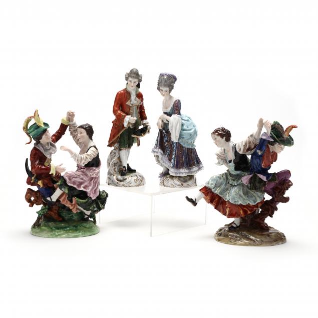 A GROUP OF FOUR CONTINENTAL PORCELAIN