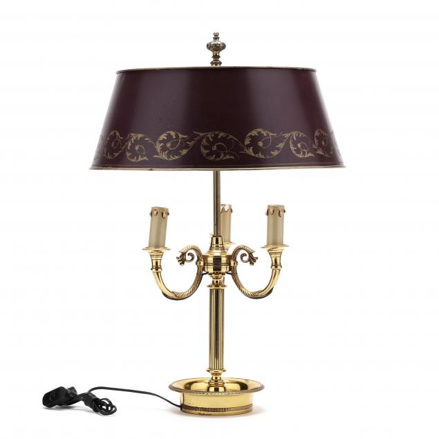 BRASS BOUILLOTTE LAMP WITH RED 34afa3