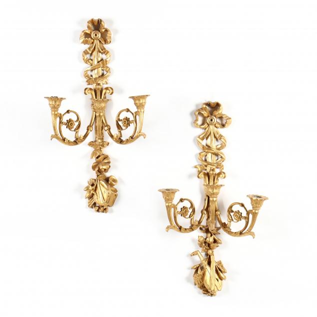 PAIR OF ITALIANATE STYLE GILT WALL 34afaa