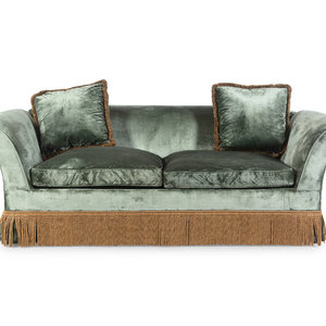 A Velvet-Upholstered Two-Seat Sofa
20th