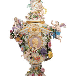 A Rare and Large Meissen Porcelain