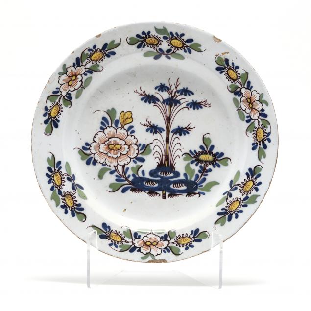 ENGLISH POLYCHROME DELFT CHARGER 34b018