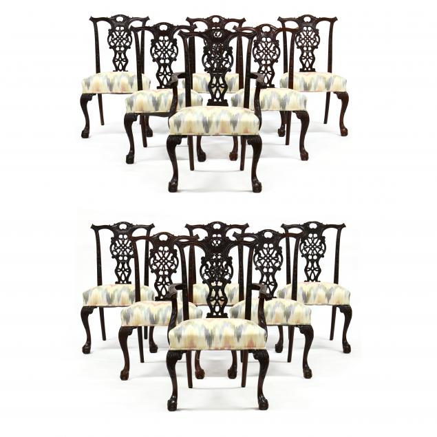 SET OF TWELVE CHIPPENDALE STYLE