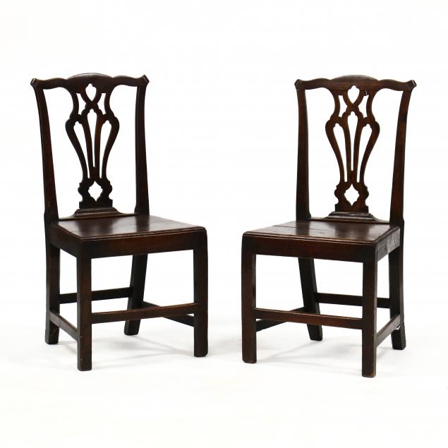 PAIR OF ENGLISH CHIPPENDALE OAK 34b043