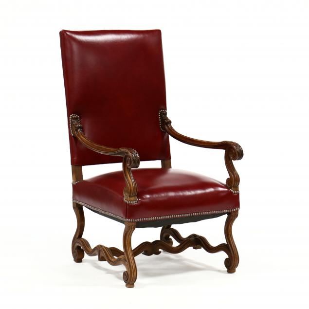 SPANISH STYLE CARVED WALNUT ARMCHAIR 34b03e