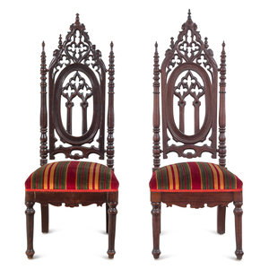 A Pair of Victorian Gothic Carved