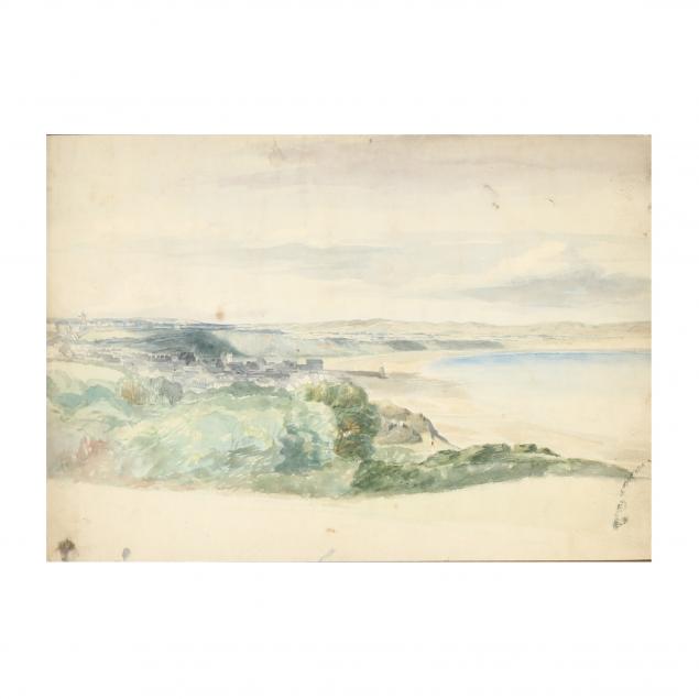 19TH CENTURY WATERCOLOR OF A SEASIDE 34b063