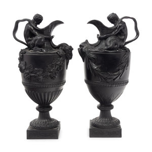 A Pair of Wedgwood Basalt Ewers 34b065