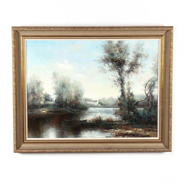 DECORATIVE PAINTING OF A LAKE SCENE