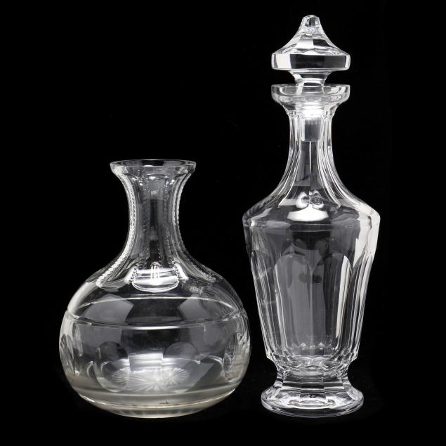 TWO PIECES OF CRYSTAL BARWARE  34b092