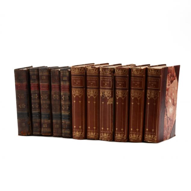 TWO SETS OF LEATHERBOUND BOOKS 34b0b6