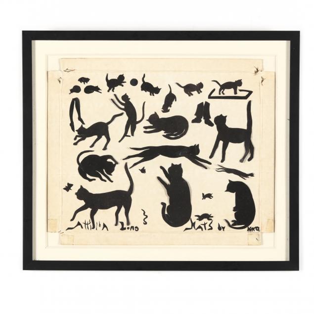 A VINTAGE COLLECTION OF CAT SILHOUETTES 34b0e4