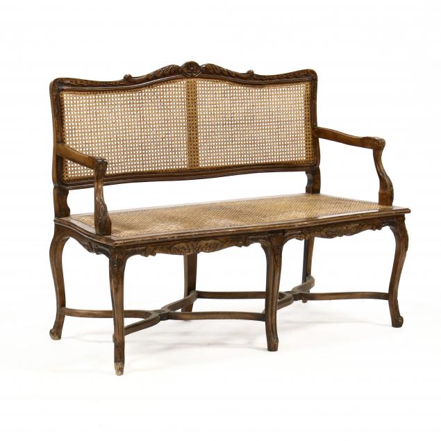 LOUIS XV STYLE CARVED CANE SEAT