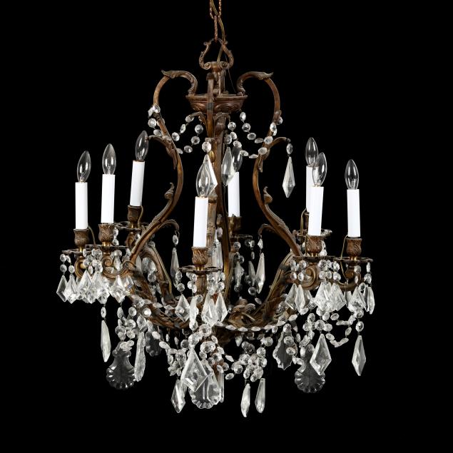 ROCOCO STYLE BRASS AND CRYSTAL