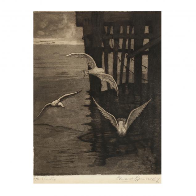 EDWARD KENNEDY (MI), THE GULLS Etching