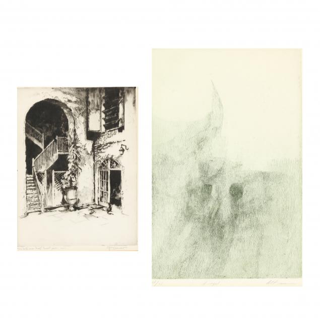 TWO ETCHINGS BY AMERICAN ARTISTS