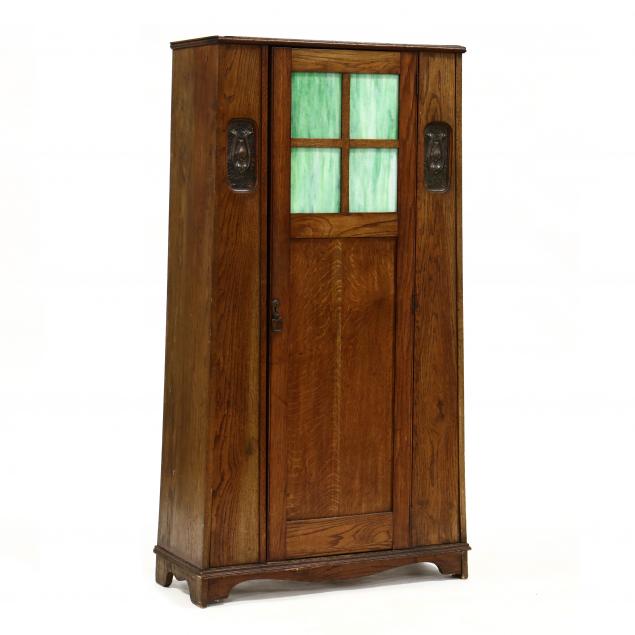 ENGLISH ART NOUVEAU OAK DIMINUTIVE WARDROBE